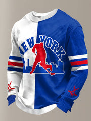 Men's Hockey Waffle Printed Sweatshirt