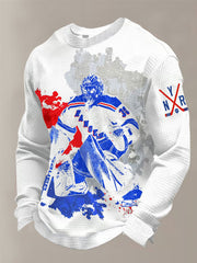 Men's Hockey Waffle Printed Sweatshirt