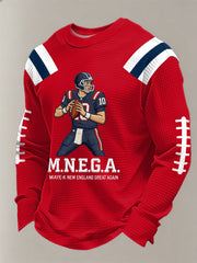 Men's Football Fans Gameday Casual Waffle Long Sleeve T-Shirt