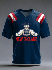 Men's Football Fans Gameday Casual V-Neck Tee