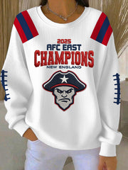 Women's Patriots 2025 AFC East Champions Print Casual Sweatshirt