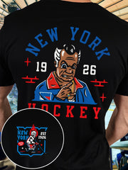 Men's New York Ice Hockey Print short sleeves t-shirt
