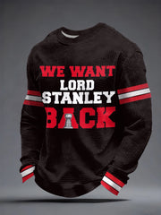 Men's Chicago Ice Hockey Print Waffle Sweatshirt