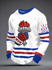 Men's New York Ice Hockey Fan Print Waffle Sweatshirt