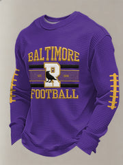 Men's Football Fans Gameday Casual Waffle Long Sleeve T-Shirt