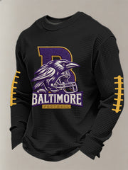 Men's Football Fans Gameday Casual Waffle Long Sleeve T-Shirt