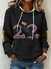 Women's Henry Number 22 Football Fans Gameday Casual Waffle Hoodie