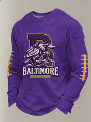 Men's Football Fans Gameday Casual Waffle Long Sleeve T-Shirt