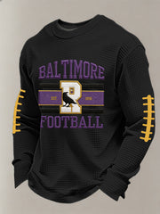 Men's Football Fans Gameday Casual Waffle Long Sleeve T-Shirt