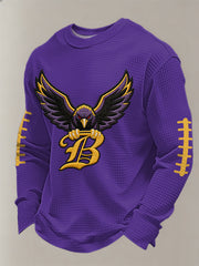 Men's Football Fans Gameday Casual Waffle Long Sleeve T-Shirt