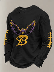 Men's Football Fans Gameday Casual Waffle Long Sleeve T-Shirt