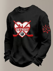 Men's Hockey Waffle Printed Sweatshirt