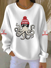 Women's Ice Hockey Print Casual Sweatshirt