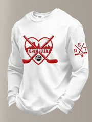 Men's Hockey Waffle Printed Sweatshirt
