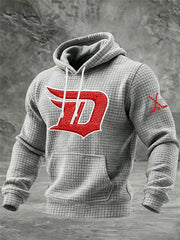 Men's Hockey Printed Checkered Cotton Hoodie