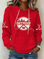 Women's Hockey Waffle Printed Hoodie