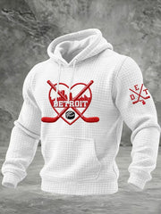 Men's Hockey Printed Checkered Cotton Hoodie