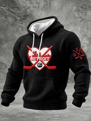 Men's Hockey Printed Checkered Cotton Hoodie