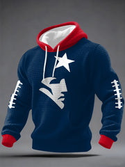 Men's Football Fans Gameday Casual Checkered Hoodie