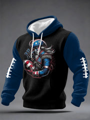 Men's Football Fans Gameday Casual Checkered Hoodie