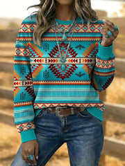 Women's Vintage Western Aztec Art Sweatshirt