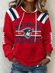 Women's Football Fans Gameday Casual Waffle Hoodie