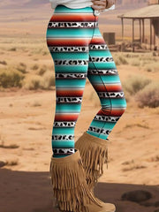 Women's Vintage Western Aztec Leggings