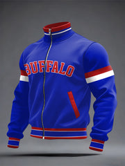 Men's Football Fans Gameday Print Casual Zipper Sweatshirt