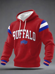Men's Football Fans Gameday Print Casual Checkered Hoodie