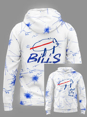 Men's Bills Football Fans Gameday Casual Hoodie