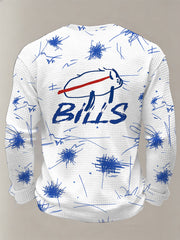 Men's Bills Football Fans Gameday Casual Waffle Long Sleeve T-Shirt
