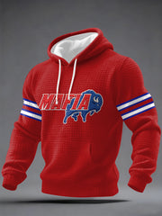 Men's Bills Mafia Football Fans Gameday Casual Checkered Hoodie