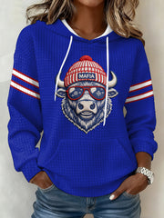 Women's Be Good Do Good God Bless Go Bills Football Fans Gameday Casual Waffle Hoodie