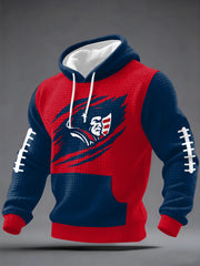 Men's Football Fans Gameday Casual Checkered Hoodie