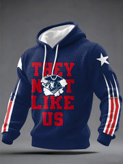Men's They Not Like Us Football Fans Gameday Casual Checkered Hoodie
