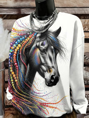 Women's Horse Art Print Sweatshirt