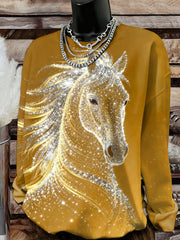Women's Horse Art Print Sweatshirt