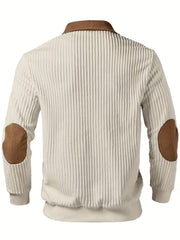 Men's Warm Colorblock Casual Zipper Pullover