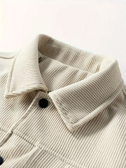 Men's Warm Solid Color Corduroy Casual Jacket