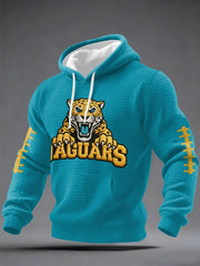 Men's Jaguars Print Football Fans Gameday Casual Checkered Hoodie