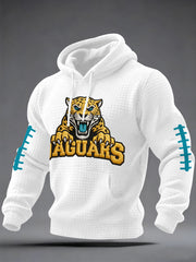 Men's Jaguars Print Football Fans Gameday Casual Checkered Hoodie