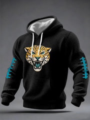 Men's Jaguars Print Football Fans Gameday Casual Checkered Hoodie