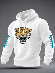 Men's Jaguars Print Football Fans Gameday Casual Checkered Hoodie