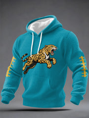 Men's Jaguars Print Football Fans Gameday Casual Checkered Hoodie