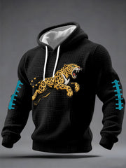 Men's Jaguars Print Football Fans Gameday Casual Checkered Hoodie