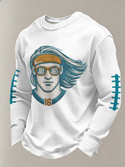 Men's Football Fans Gameday Casual Waffle Long Sleeve T-Shirt
