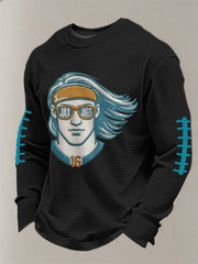 Men's Football Fans Gameday Casual Waffle Long Sleeve T-Shirt