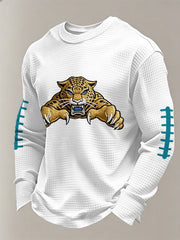 Men's Football Fans Gameday Casual Waffle Long Sleeve T-Shirt