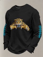 Men's Football Fans Gameday Casual Waffle Long Sleeve T-Shirt