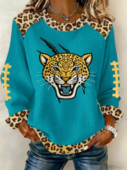 Women's Football Fans Gameday Casual Waffle Sweatshirt